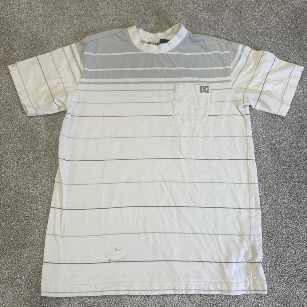 Y2K DC Apparel Gray & White Pocket T-Shirt Small Men's Skate Streetwear
